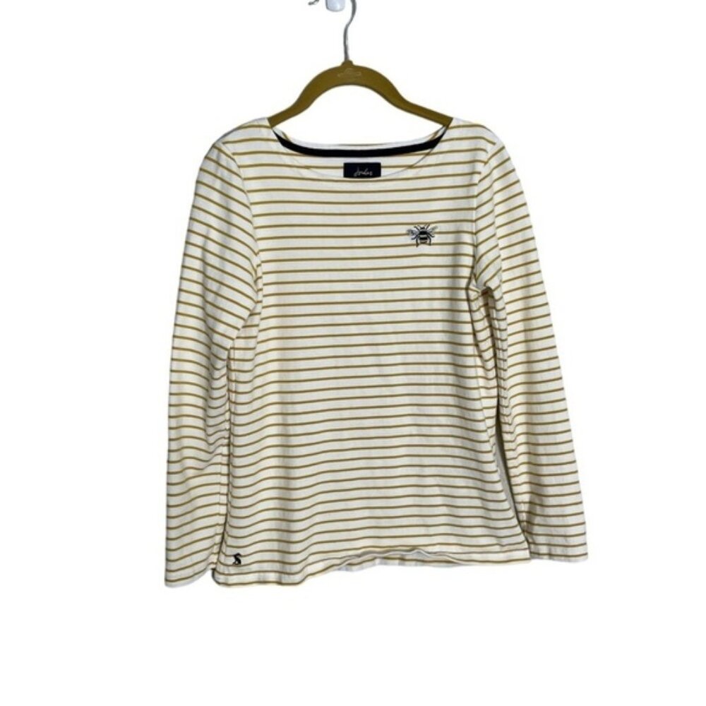 Joules Yellow White Stripe Bee Logo Long Sleeve Top 4